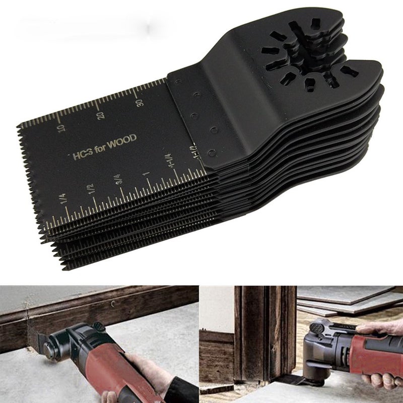 TuhooMall Mixed Wood Oscillating Multitool Saw Blade Set Fits Fein Multimaster, Porter Rockwell Cable,Black & Decker,Bosch Craftsman,Ridgid Ryobi,Makita Milwaukee,Dewalt, Chicago (12 PCS) - Image 4
